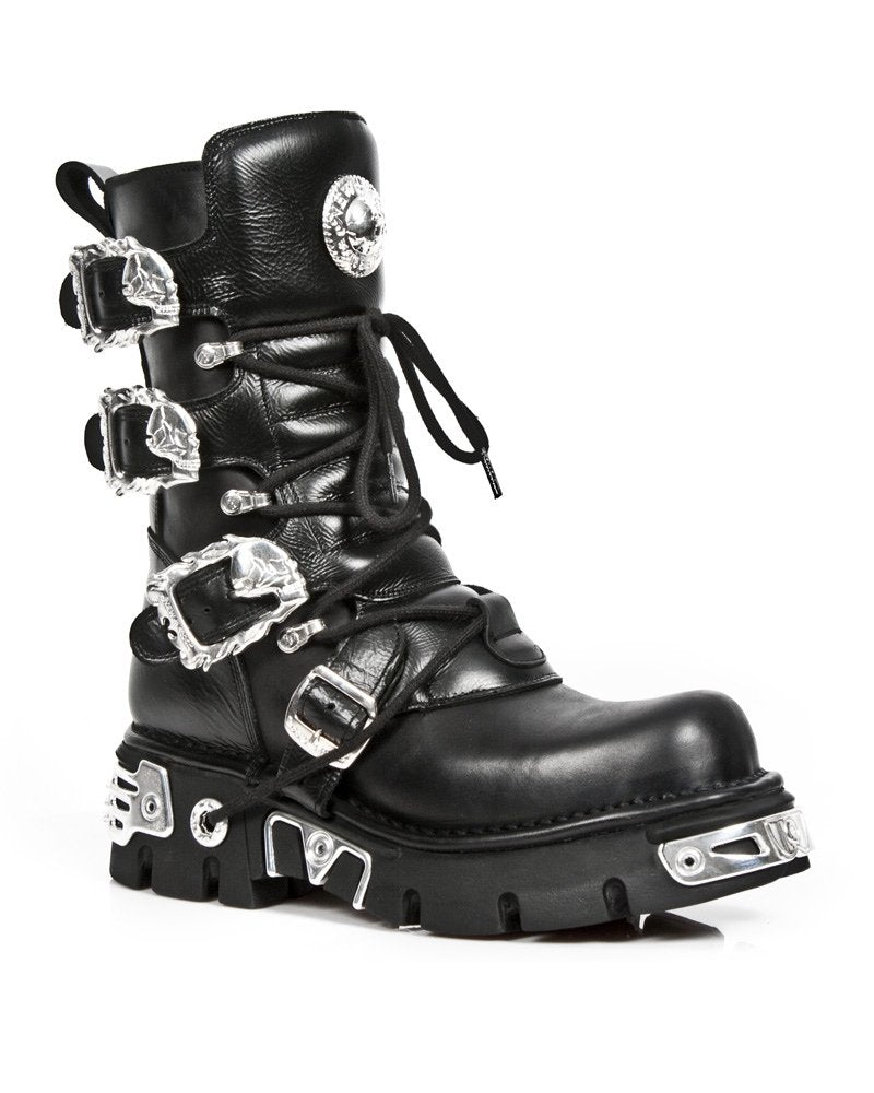 Handmade customized genuine leather y2k subculture skull high boots