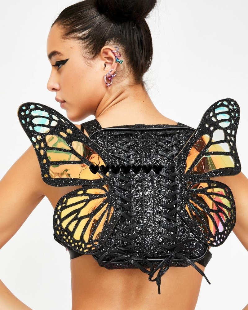 fancy fantasy butterfly backpack with detachable wings