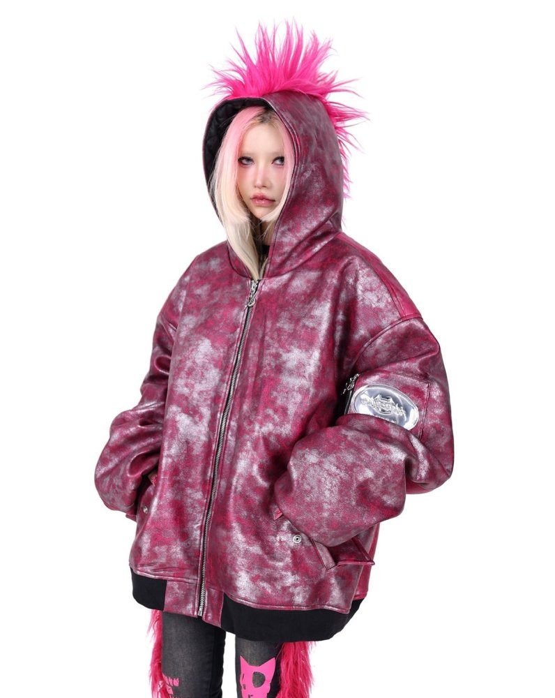 PINKSPINK Hooded Punk Y2K Loose Thick 10XL Air Force Cotton Jacket