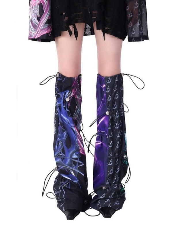 PINKSPINK2023/AW cosmic impact irregular splicing Y2K hot girl leg sleeves