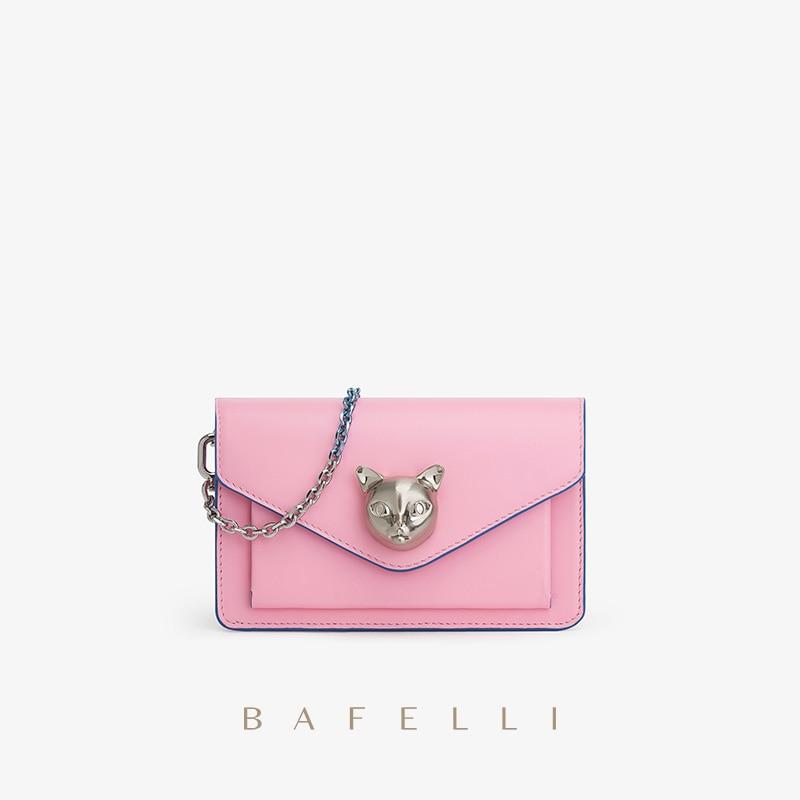 BAFELLI Mini Chain Bag งานแบรนด์เนมเป๋าตราแมวสีชมพู