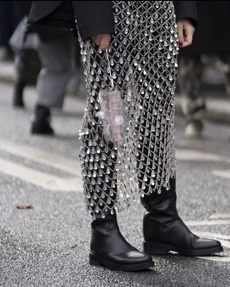 Street Style Skirt made of Rhinestones